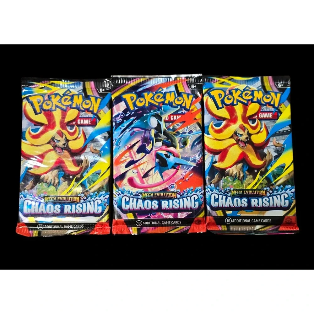 Pokemon TCG Chaos Rising Mega Evolution Set of 3 Booster Packs 10 Cards Each New